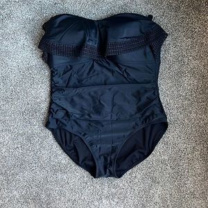 Black one piece swim suit